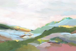Abstract hilly landscape painting