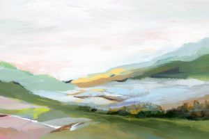 Abstract hilly landscape painting